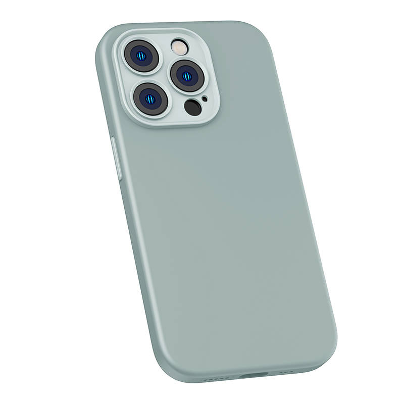 Baseus Θήκη Liquid Silica Gel και Προστατευτικό Οθόνης Tempered Glass για iPhone 14 Pro Max (Πράσινο Mint/Succulent)