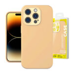 Baseus Θήκη Liquid Silica Gel και Προστατευτικό Οθόνης Tempered Glass για iPhone 14 Pro Max (Ώχρα/Sunglow)