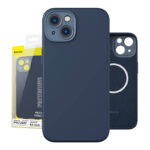 Baseus Liquid Silica Magnetic Case and Tempered Glass set for iPhone 14 (blue)