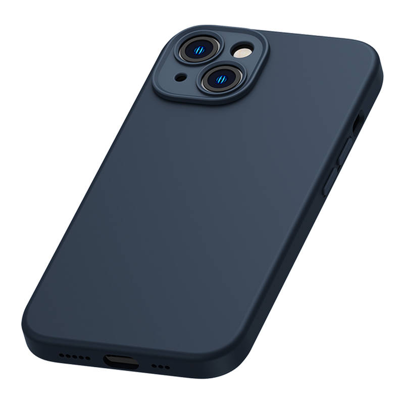 Baseus Liquid Silica Magnetic Case and Tempered Glass set for iPhone 14 (blue)
