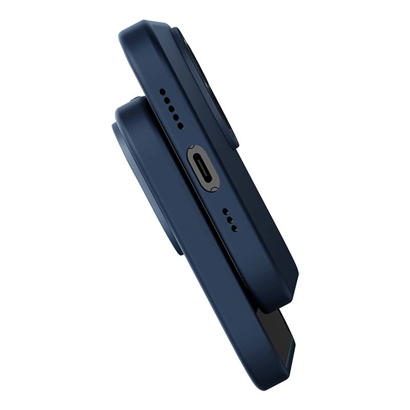 Baseus Μαγνητική Θήκη Liquid Silica και Προστατευτικό Οθόνης Tempered Glass για iPhone 14 Plus (Μπλε σκούρο)