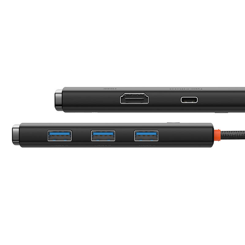 Baseus Docking Station 5σε1 USB-C σε 3xUSB 3.0 + USB-C + HDMI Lite Series (Μαύρο)