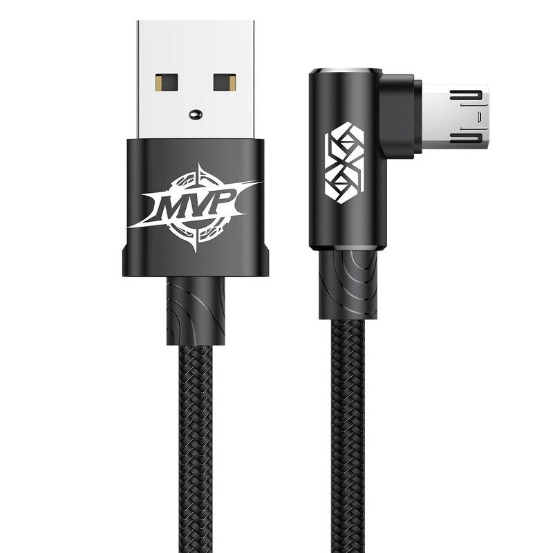 Baseus Καλώδιο USB σε MicroUSB Elbow MVP 2A 1m (Μαύρο)