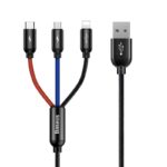 Baseus Καλώδιο USB 3σε1 USB-C/Lightning/MicroUSB 3A 1.2m (Μαύρο)