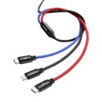 Baseus Καλώδιο USB 3σε1 USB-C/Lightning/MicroUSB 3A 1.2m (Μαύρο)