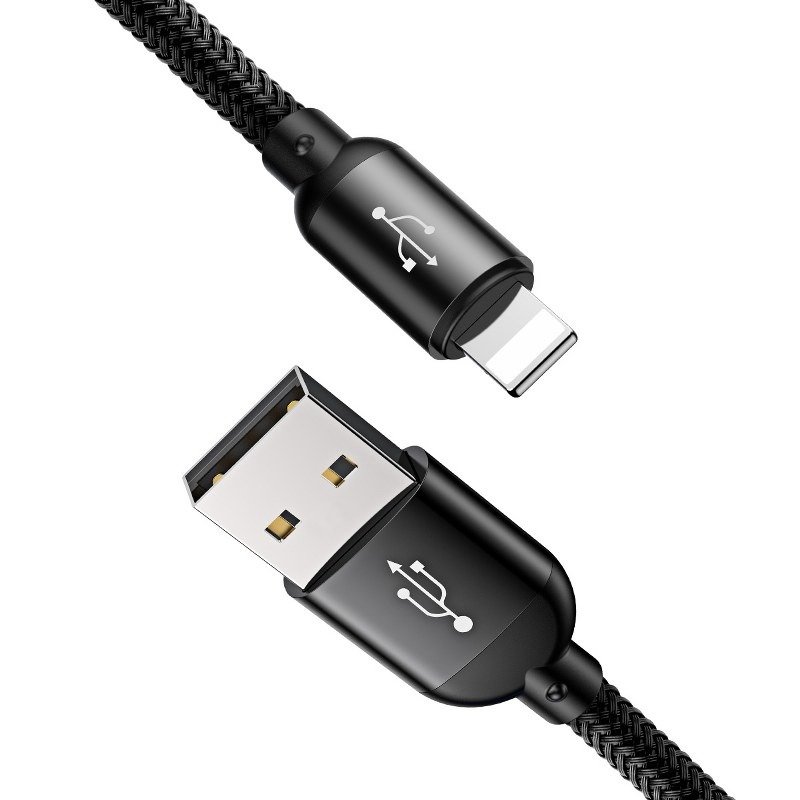 Baseus Καλώδιο USB 3σε1 USB-C/Lightning/MicroUSB 3A 1.2m (Μαύρο)