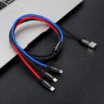 Baseus Καλώδιο USB 3σε1 USB-C/Lightning/MicroUSB 3A 1.2m (Μαύρο)