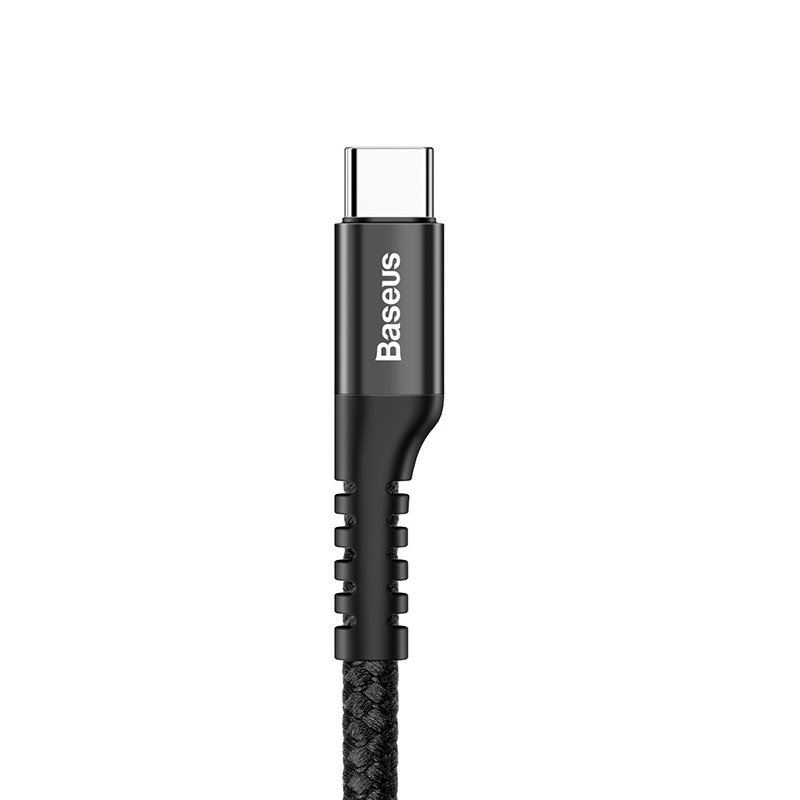 Baseus Καλώδιο USB-C με Ελατήριο Fish Eye Spring 2A 1m (Μαύρο)