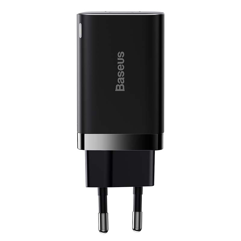 Baseus Γρήγορος Φορτιστής Super Si Pro  USB + USB-C 30W (Μαύρο)