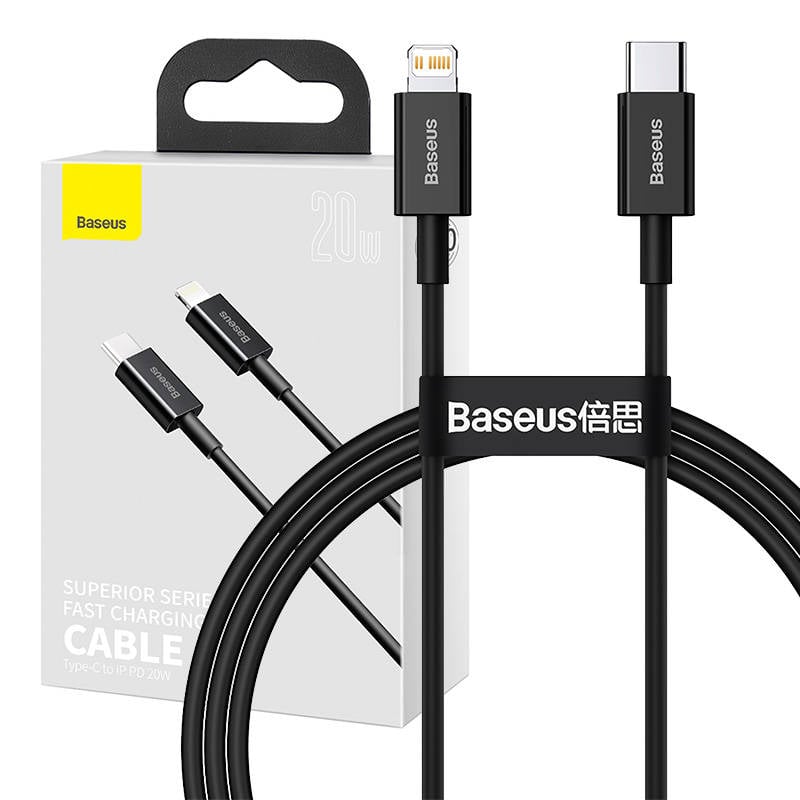 Baseus Καλώδιο USB-C σε Lightning Superior Series 20W PD 1m (Μαύρο)