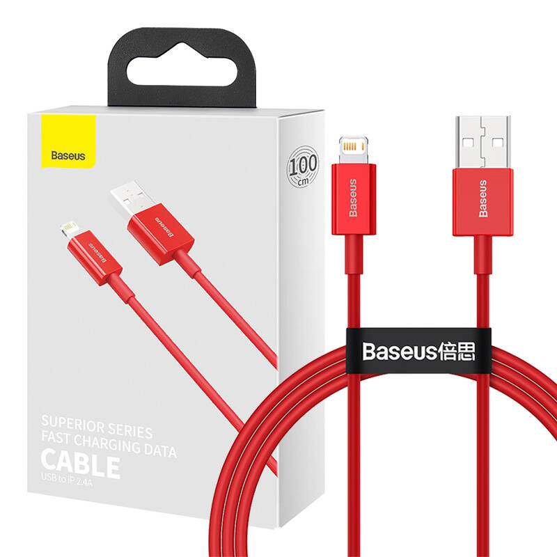 Baseus Καλώδιο USB σε Lightning Superior Series 2.4A 1m (Κόκκινο)