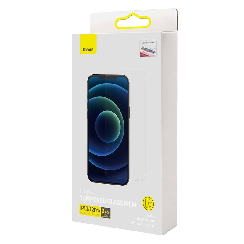 Baseus Προστατευτικό Οθόνης Tempered Glass 0.3mm για iPhone 12/12 Pro (2τμχ) (Διαφανές)