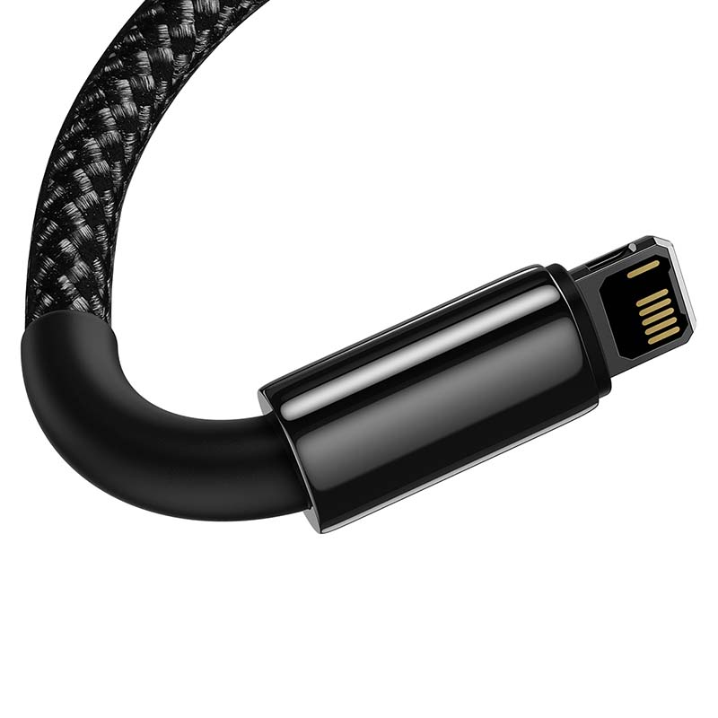 Baseus Καλώδιο USB σε Lightning Tungsten Gold 2.4A 1m (Μαύρο)