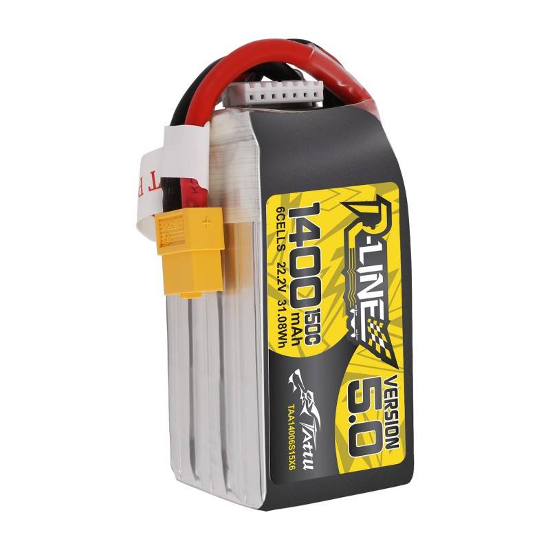 Battery Tattu R-Line 5.0 1400mAh 22.2V 150C 6S1P XT60