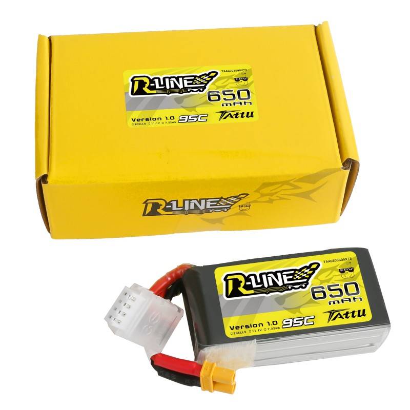 Battery Tattu R-Line 650mAh 11.1V 95C 3S1P XT30 Lipo