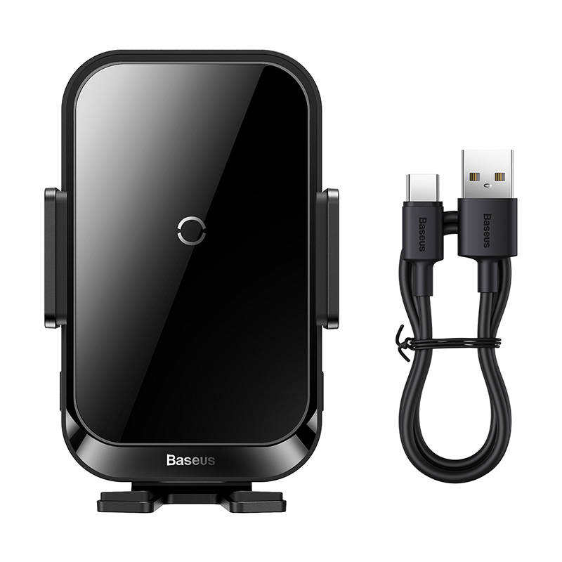 Car holder Baseus Halo with 15W inductive charger (black)