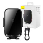 Car holder Baseus Halo with 15W inductive charger (black)