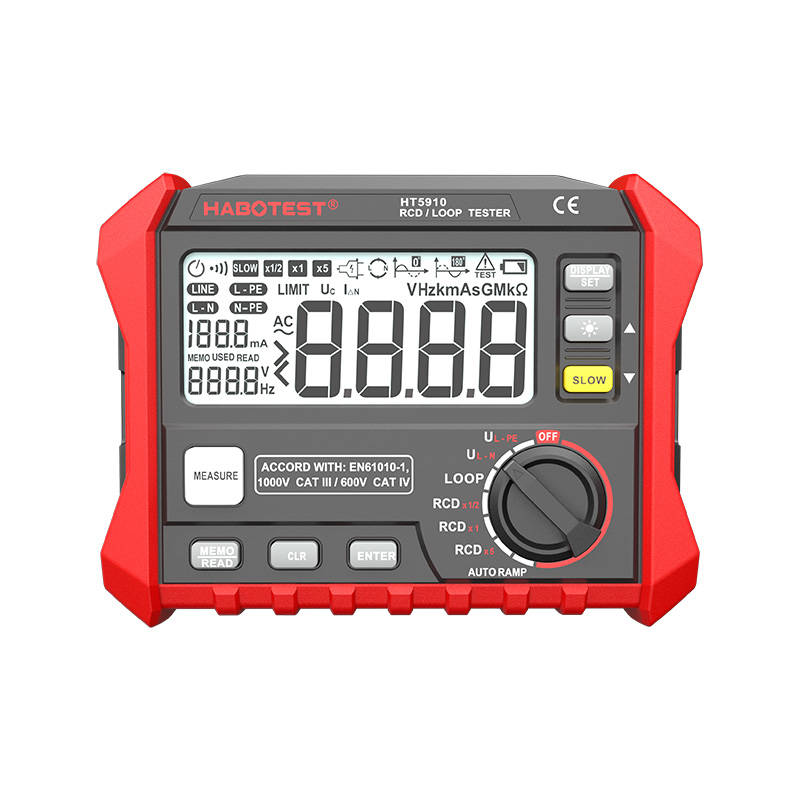 Habotest Ψηφιακός Ελεγκτής Γείωσης RCD/Βρόχου HT5910 (Μαύρο/Κόκκινο)
