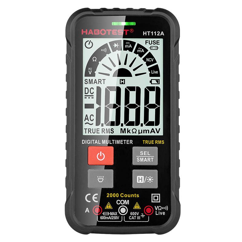 Habotest Ψηφιακό Πολύμετρο Γενικής Χρήσης HT112A True RMS (Μαύρο)