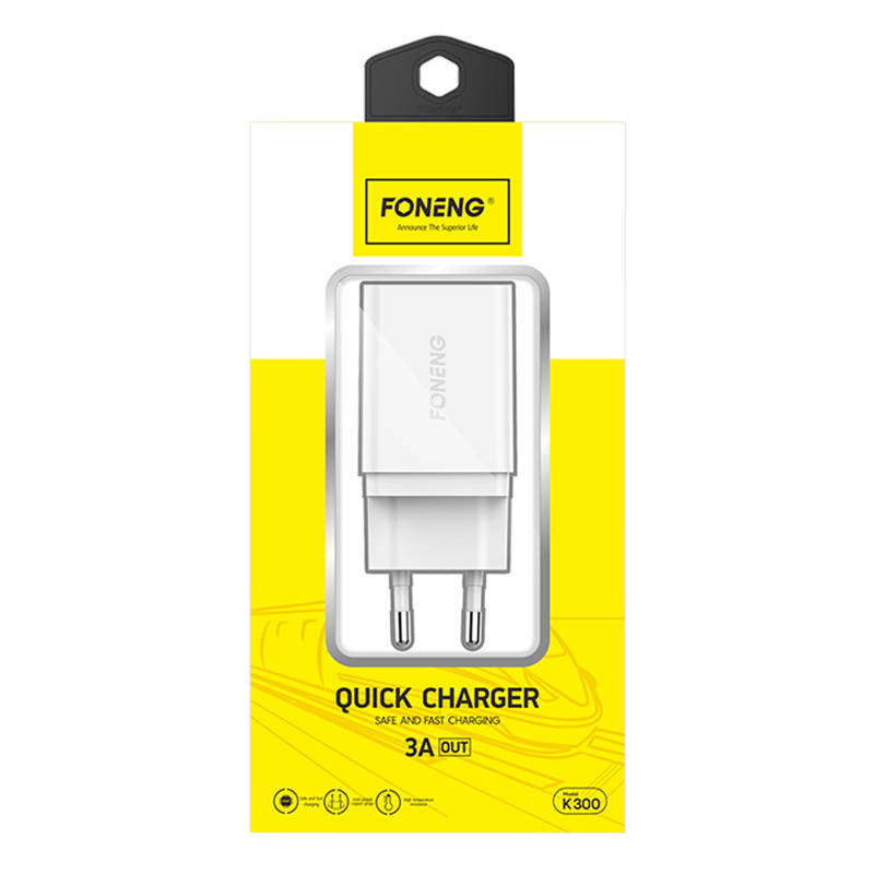 Fast Charger Foneng K300 1x USB 3A (white)