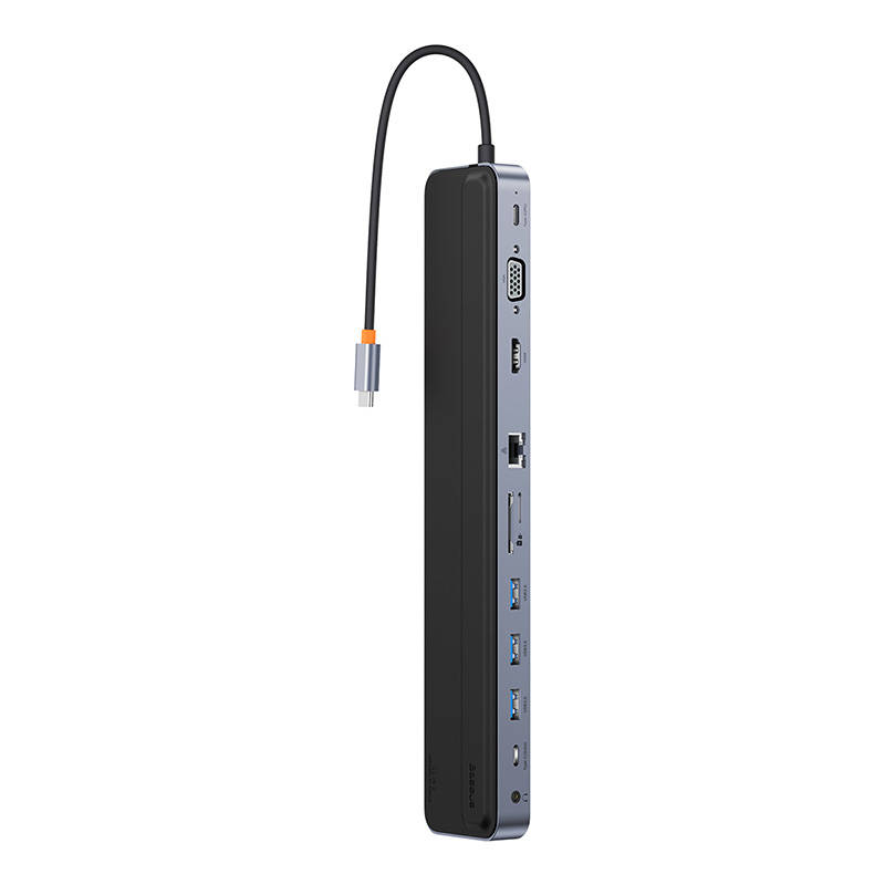 Baseus Docking Station 11σε1 EliteJoy Gen2 Series USB-C σε 3xUSB 3.0 + USB 2.0 + USB-C PD + USB-C + RJ45 + HDMI + Υποδοχή 3.5mm + SD/TF (Γκρι)