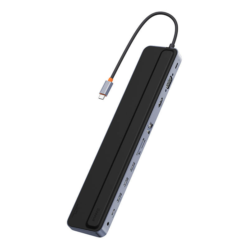Baseus Docking Station 11σε1 EliteJoy Gen2 Series USB-C σε 3xUSB 3.0 + USB 2.0 + USB-C PD + USB-C + RJ45 + HDMI + Υποδοχή 3.5mm + SD/TF (Γκρι)