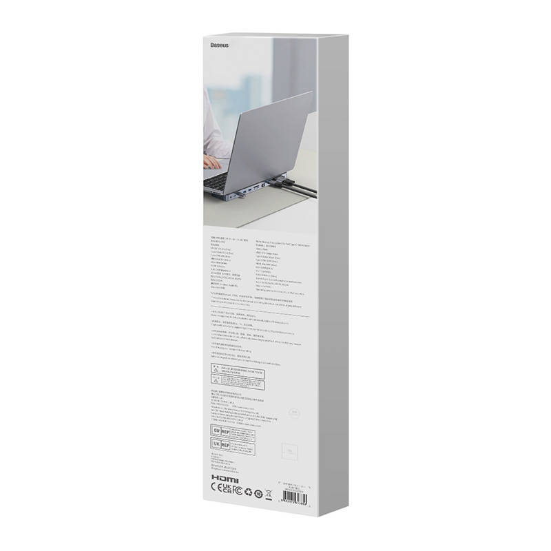 Baseus Docking Station 11σε1 EliteJoy Gen2 Series USB-C σε 3xUSB 3.0 + USB 2.0 + USB-C PD + USB-C + RJ45 + HDMI + Υποδοχή 3.5mm + SD/TF (Γκρι)