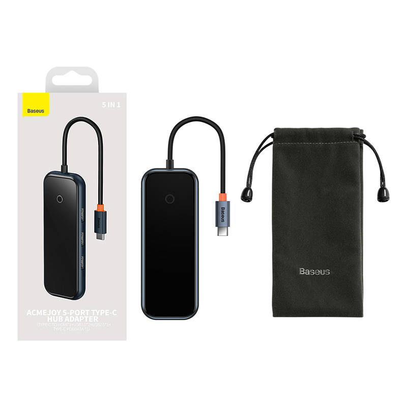 Baseus Docking Station 5σε1 AcmeJoy Series USB-C σε 2xUSB 3.0 + USB 2.0 + USB-C PD + HDMI (Γκρι)
