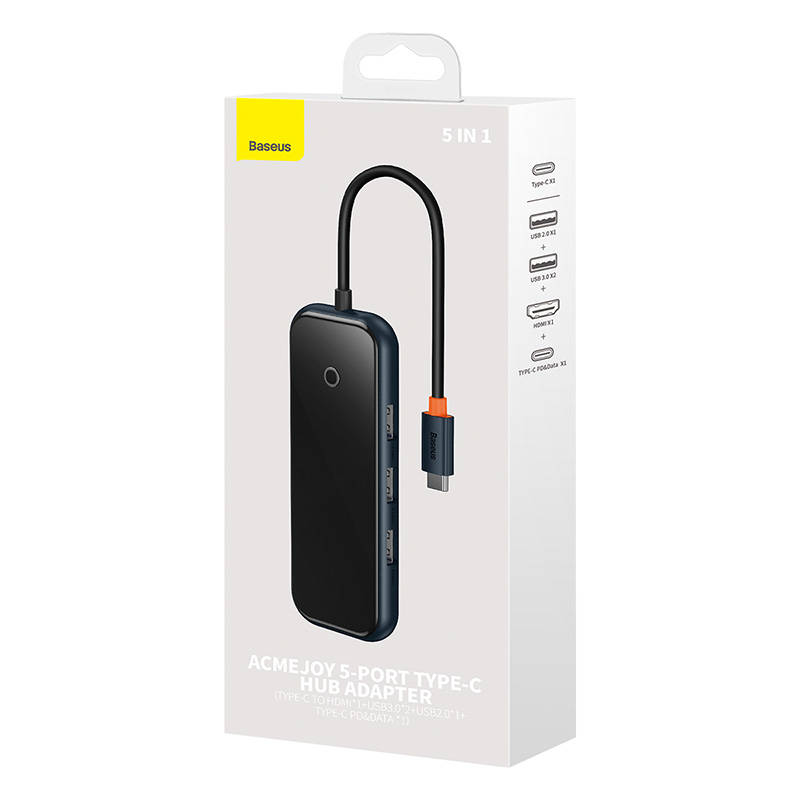 Baseus Docking Station 5σε1 AcmeJoy Series USB-C σε 2xUSB 3.0 + USB 2.0 + USB-C PD + HDMI (Γκρι)