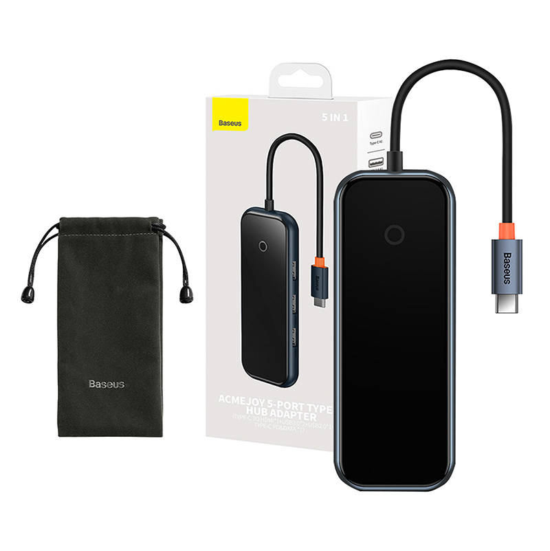 Baseus Docking Station 5σε1 AcmeJoy Series USB-C σε 2xUSB 3.0 + USB 2.0 + USB-C PD + HDMI (Γκρι)