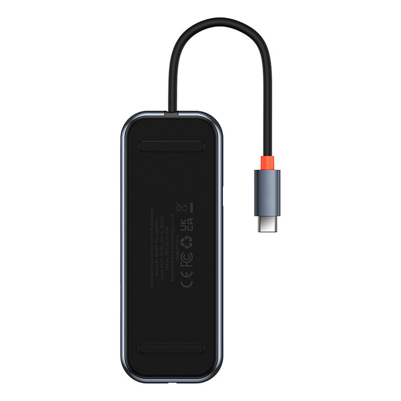 Baseus Docking Station 6σε1 AcmeJoy Series USB-C σε 2xUSB 3.0 + USB 2.0 + USB-C PD + HDMI + RJ45 (Γκρι)