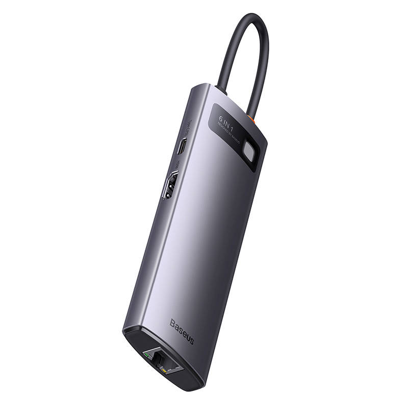 USB-C σε 3xUSB 3.0 + HDMI + USB-C PD + RJ45 (Γκρι)