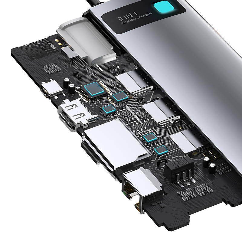 Baseus Docking Station 9σε1 Metal Gleam Series