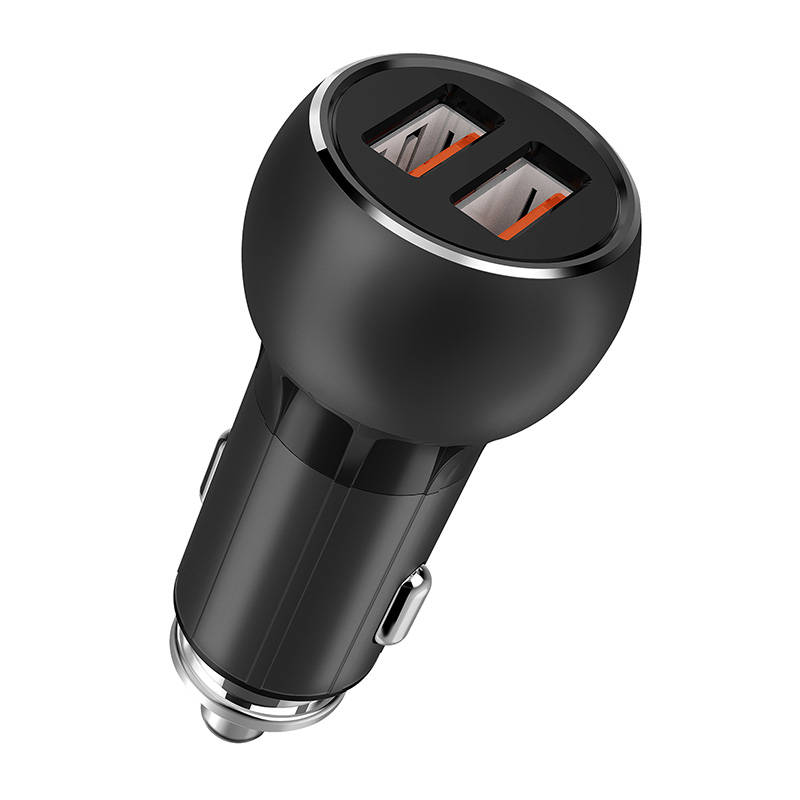 LDNIO Φορτιστής Αυτοκινήτου C503Q 2USB με καλώδιο MicroUSB (Μαύρο/Ασημί)