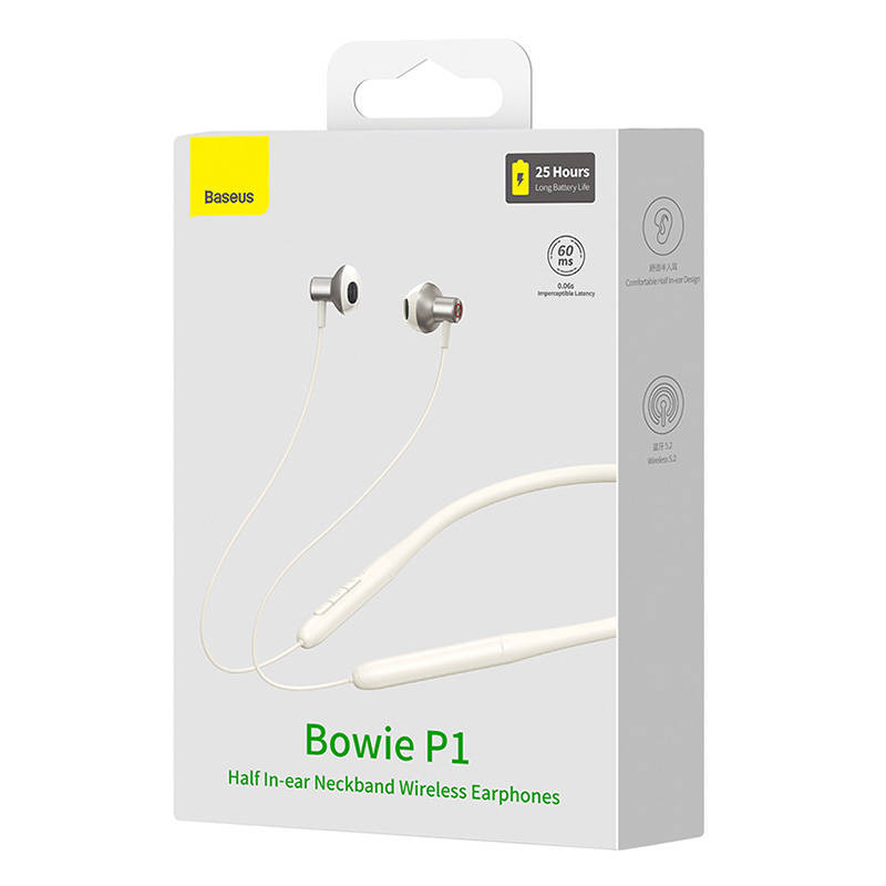 Baseus Ασύρματα Αθλητικά Ακουστικά Bowie P1 In-Ear (Εκρού)