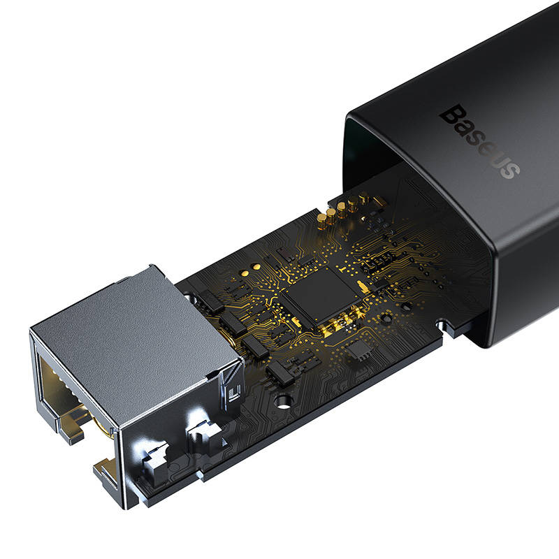 Baseus Αντάπτορας Δικτύου Lite Series USB-C σε RJ45 (Μαύρο)