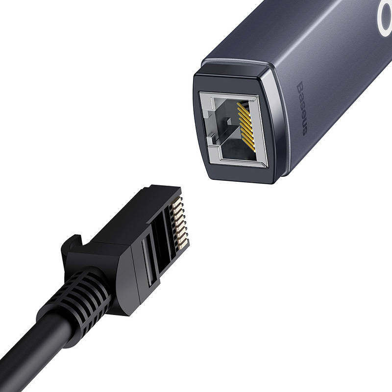 Baseus Αντάπτορας Δικτύου Lite Series USB-C σε RJ45 (Γκρι)