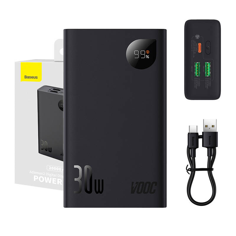 Baseus Powerbank Adaman 2 20000mAh 3xUSB USB-C 30W (Μαύρο)