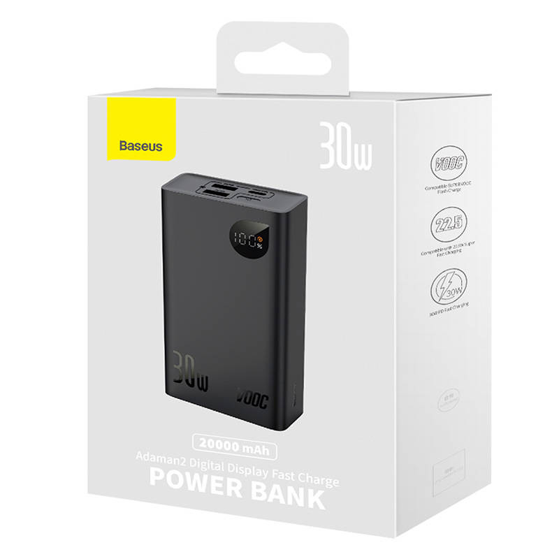 Baseus Powerbank Adaman 2 20000mAh 3xUSB USB-C 30W (Μαύρο)