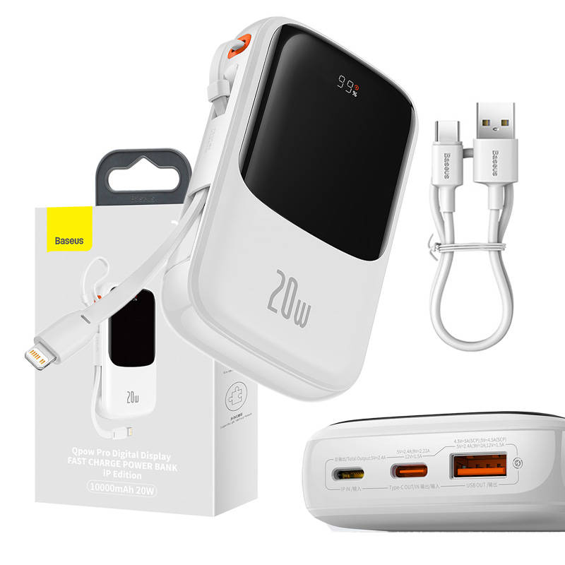 Powerbank Baseus Qpow Pro with Lightning cable