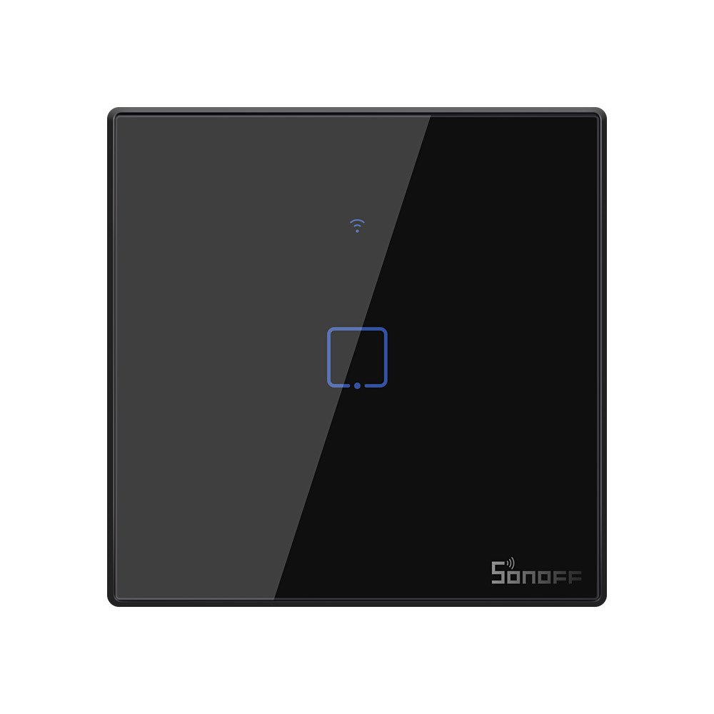 Sonoff Έξυπνος Διακόπτης Χωνευτός WiFi + RF 433 T2 EU TX (1 κανάλι) (Μαύρο)