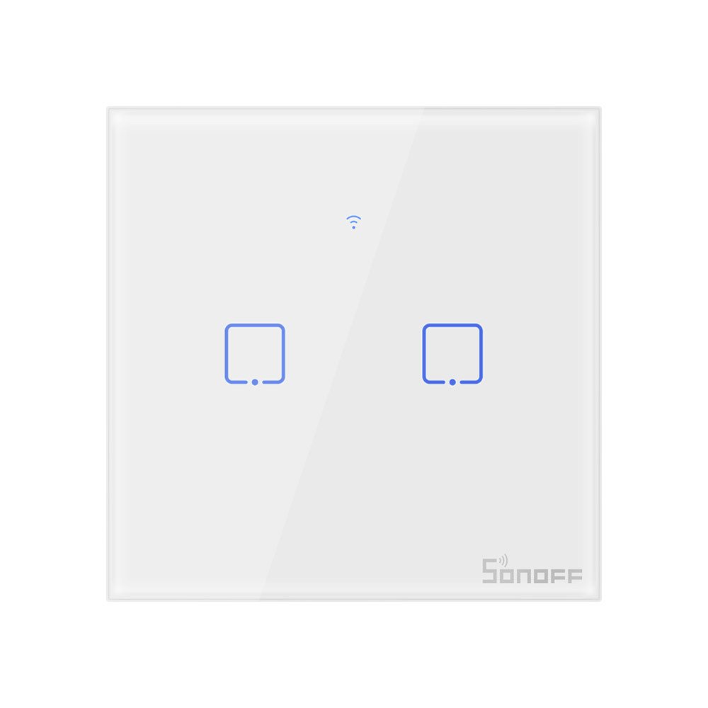 Sonoff Έξυπνος Διακόπτης Χωνευτός WiFi T0 EU TX (2 καναλιών) (Λευκό)