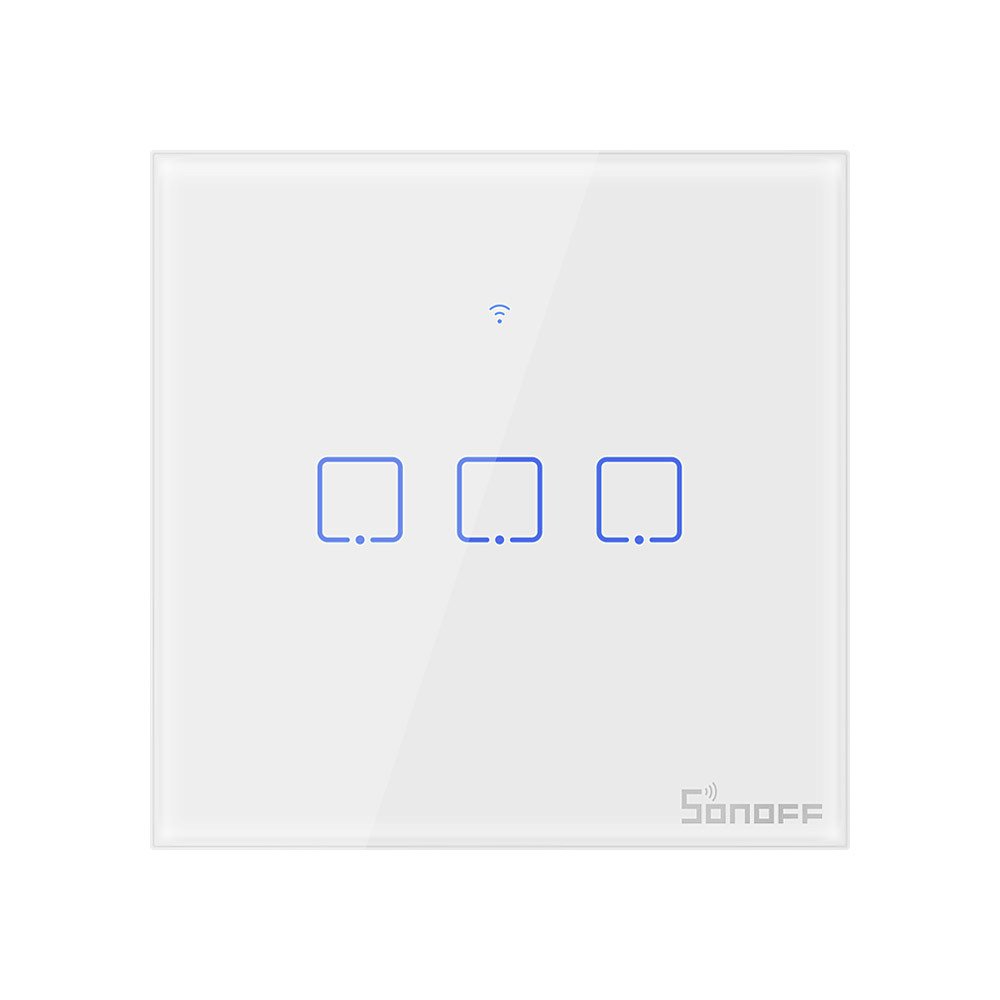 Sonoff Έξυπνος Διακόπτης Χωνευτός WiFi T0 EU TX (3 κανάλια) (Λευκό)
