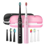 Sonic toothbrushes with head set and case FairyWill FW-507 (Black and pink)