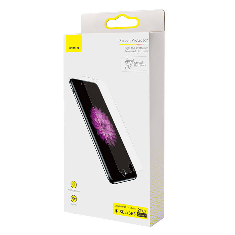 Baseus Προστατευτικό Οθόνης Tempered Glass 0.3mm για iPhone SE 2/iPhone SE 3 (2τμχ) (Διαφανές)