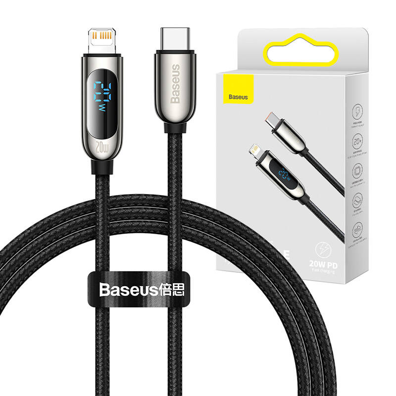 Baseus Καλώδιο USB-C σε Lightning με Οθόνη