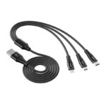 USB Cable VFAN X16 3w1 USB-C/Lightning/Micro 66W 3.5A  (czarny)