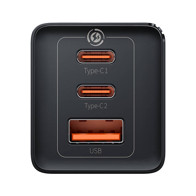 Baseus Φορτιστής GaN5 Pro 2xUSB-C + USB 65W (Μαύρο)