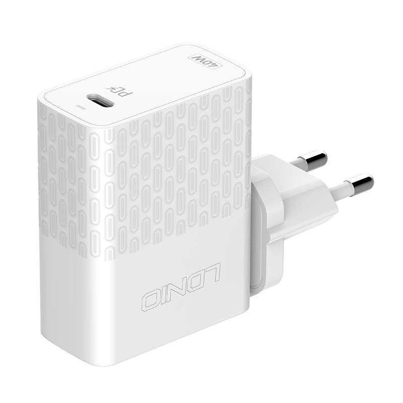 LDNIO Φορτιστής A1405C USB-C 40W με καλώδιο USB-C - Lightning (Λευκό)