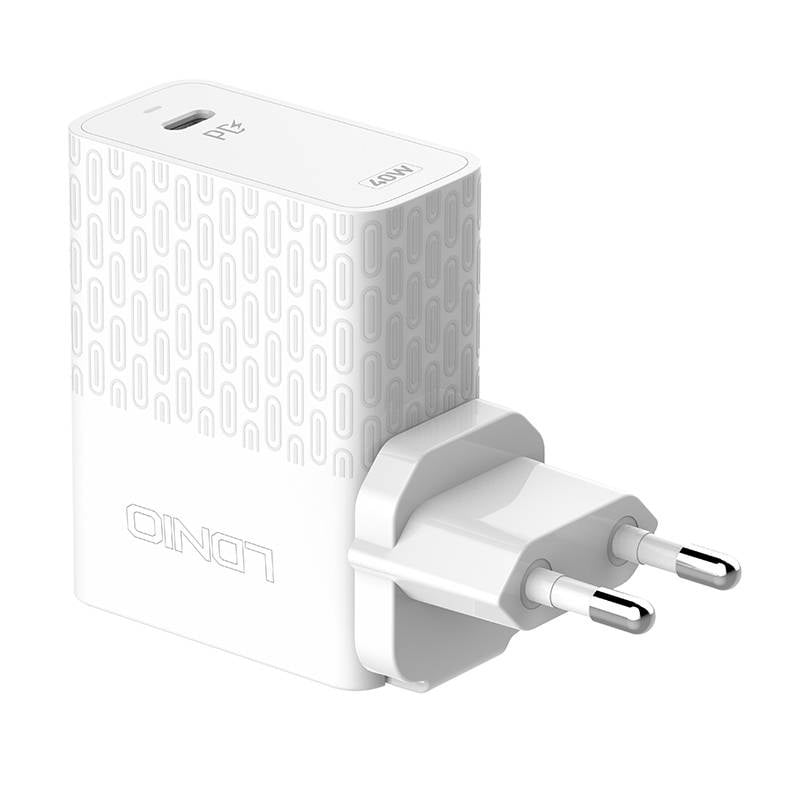LDNIO Φορτιστής A1405C USB-C 40W με καλώδιο USB-C - Lightning (Λευκό)